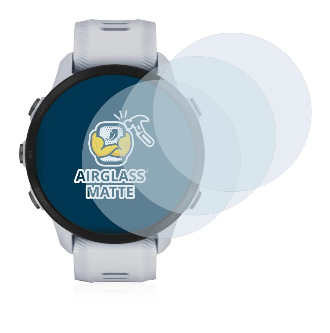 Image de l'appareil Garmin Forerunner 955 Solar avec une grande variété de protections d'écran.