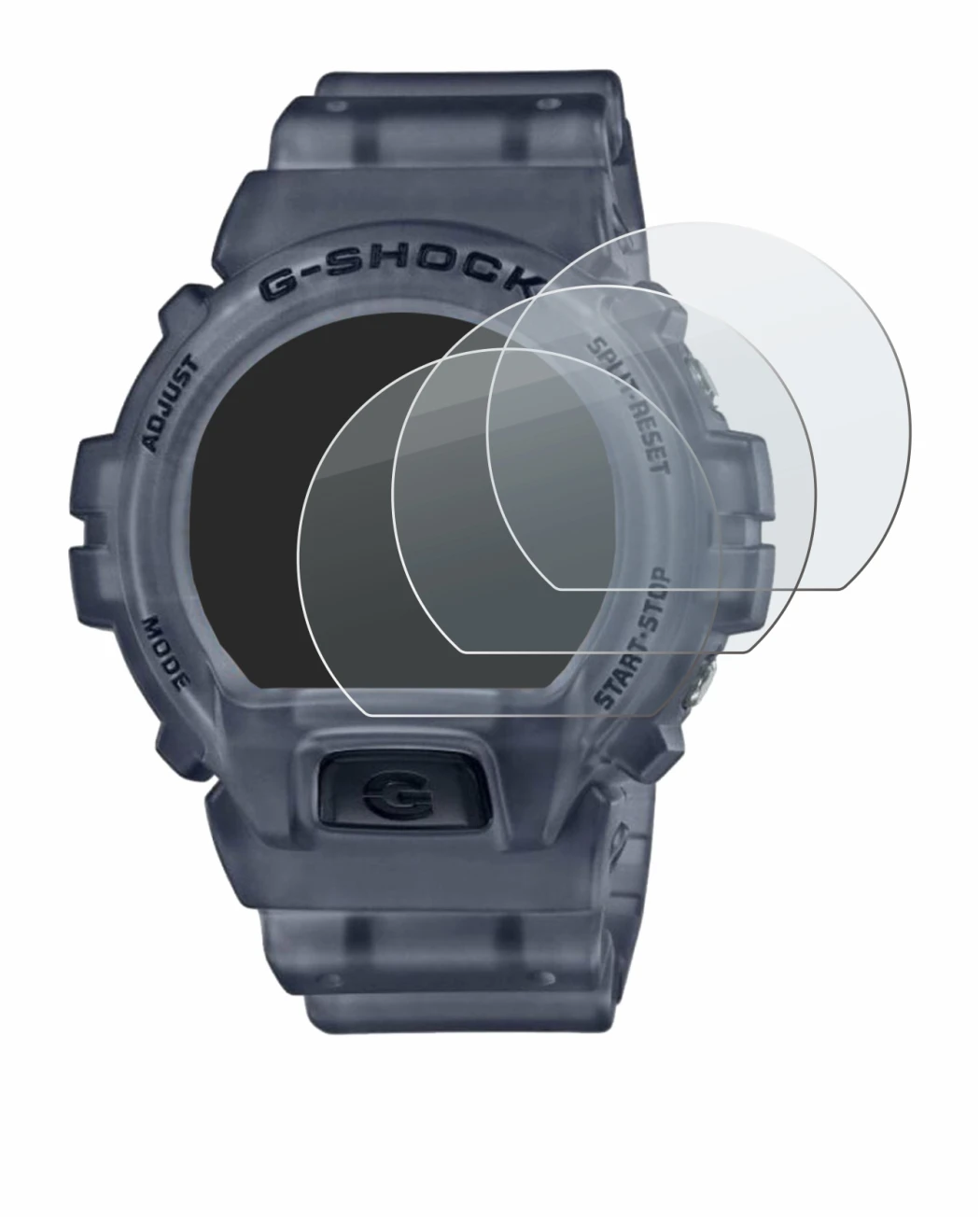Image de l'appareil Casio G-Shock DW-6900 avec une grande variété de protections d'écran.