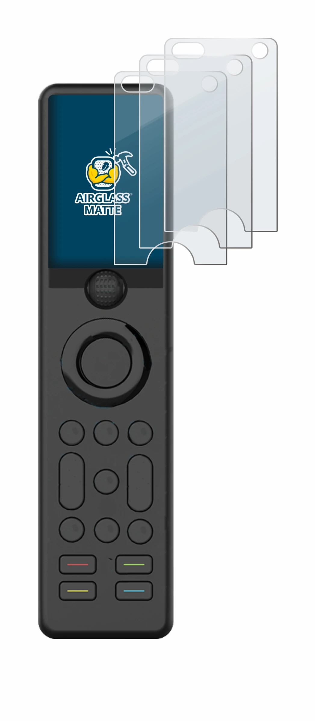 Image de l'appareil Sofabaton X1 avec une grande variété de protections d'écran.