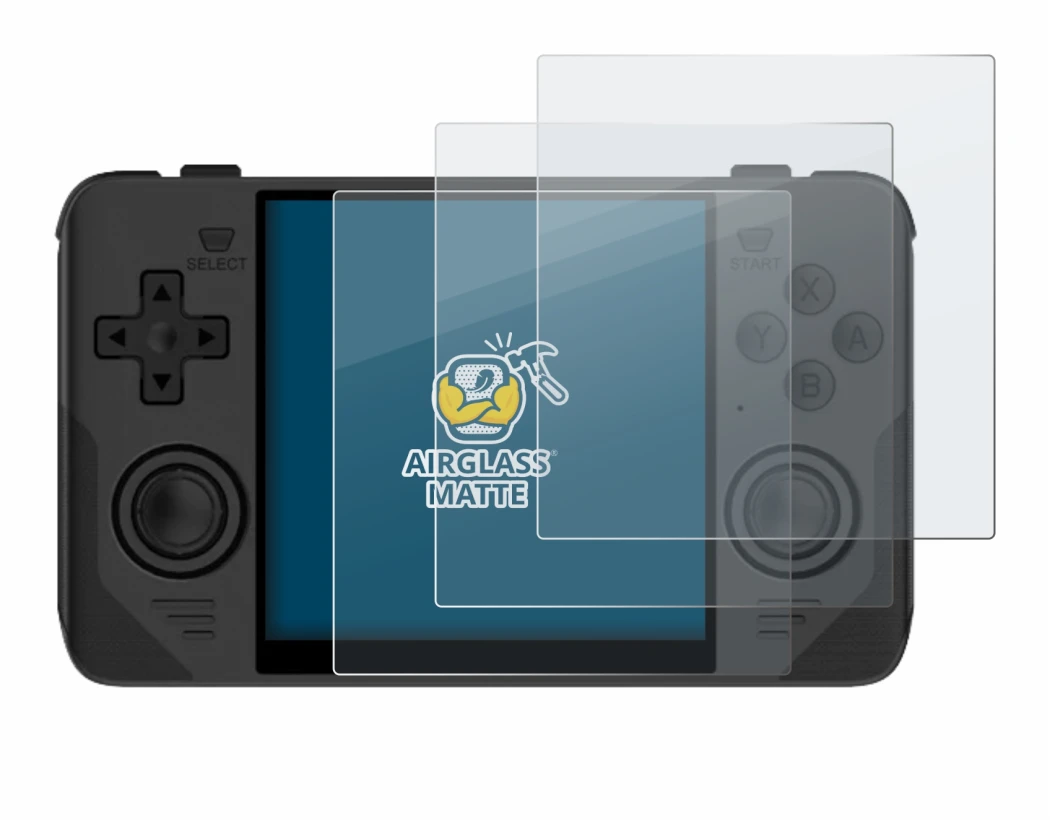 Image de l'appareil Powkiddy RGB30 avec une grande variété de protections d'écran.