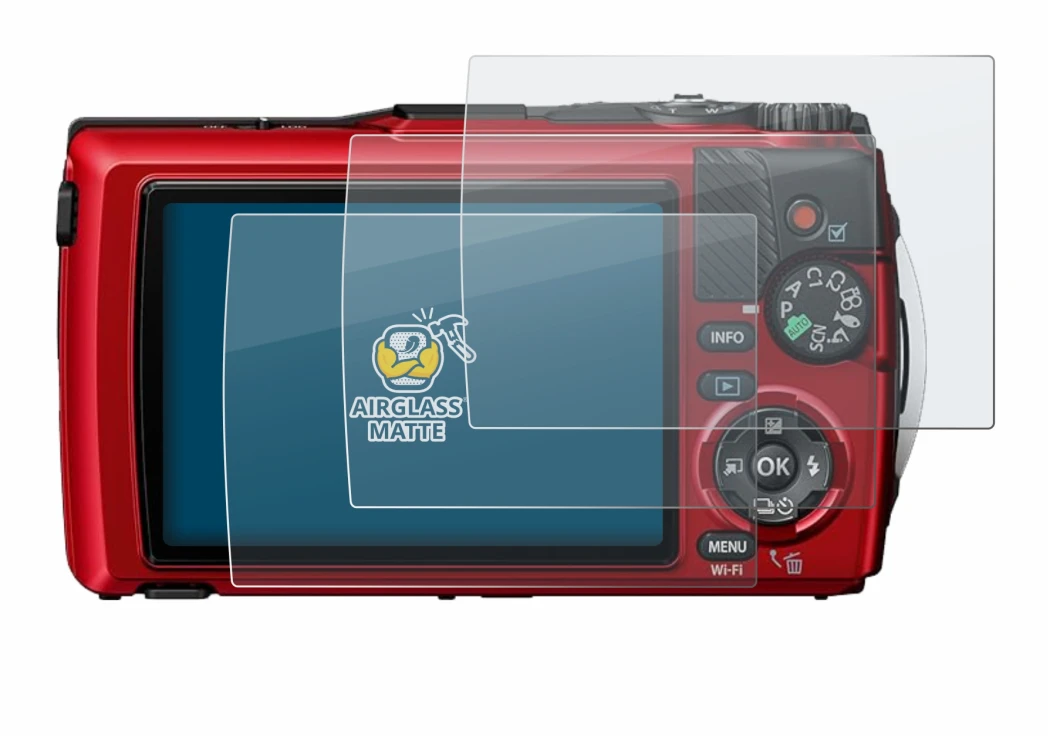 Image de l'appareil Olympus OM System Tough TG-7 avec une grande variété de protections d'écran.