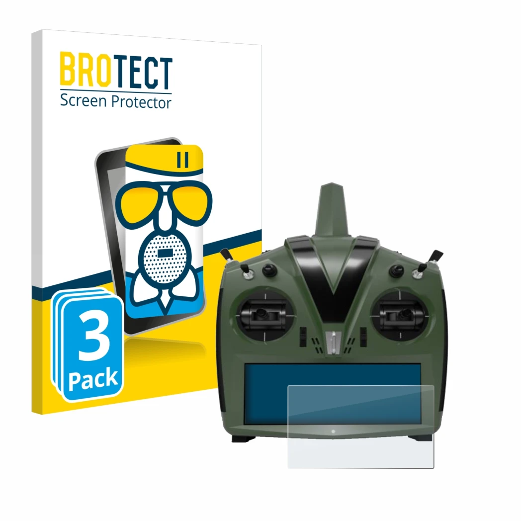 Face avant d’un emballage produit avec le logo de la marque BROTECT. À côté, l’appareil VBar Control Evo est représenté avec l