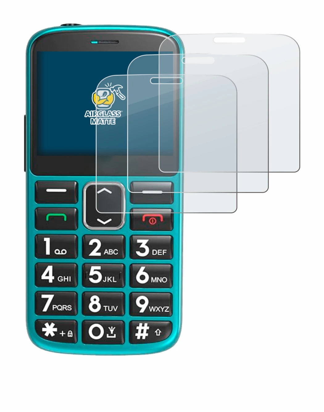 Image de l'appareil Uleway Seniorenhandy avec une grande variété de protections d'écran.