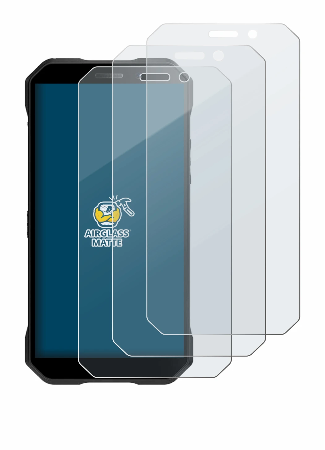 Image de l'appareil Doogee S61 Pro avec une grande variété de protections d'écran.