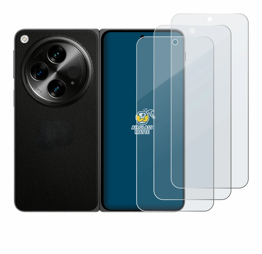 Image de l'appareil OnePlus Open (case-friendly) avec une grande variété de protections d'écran.