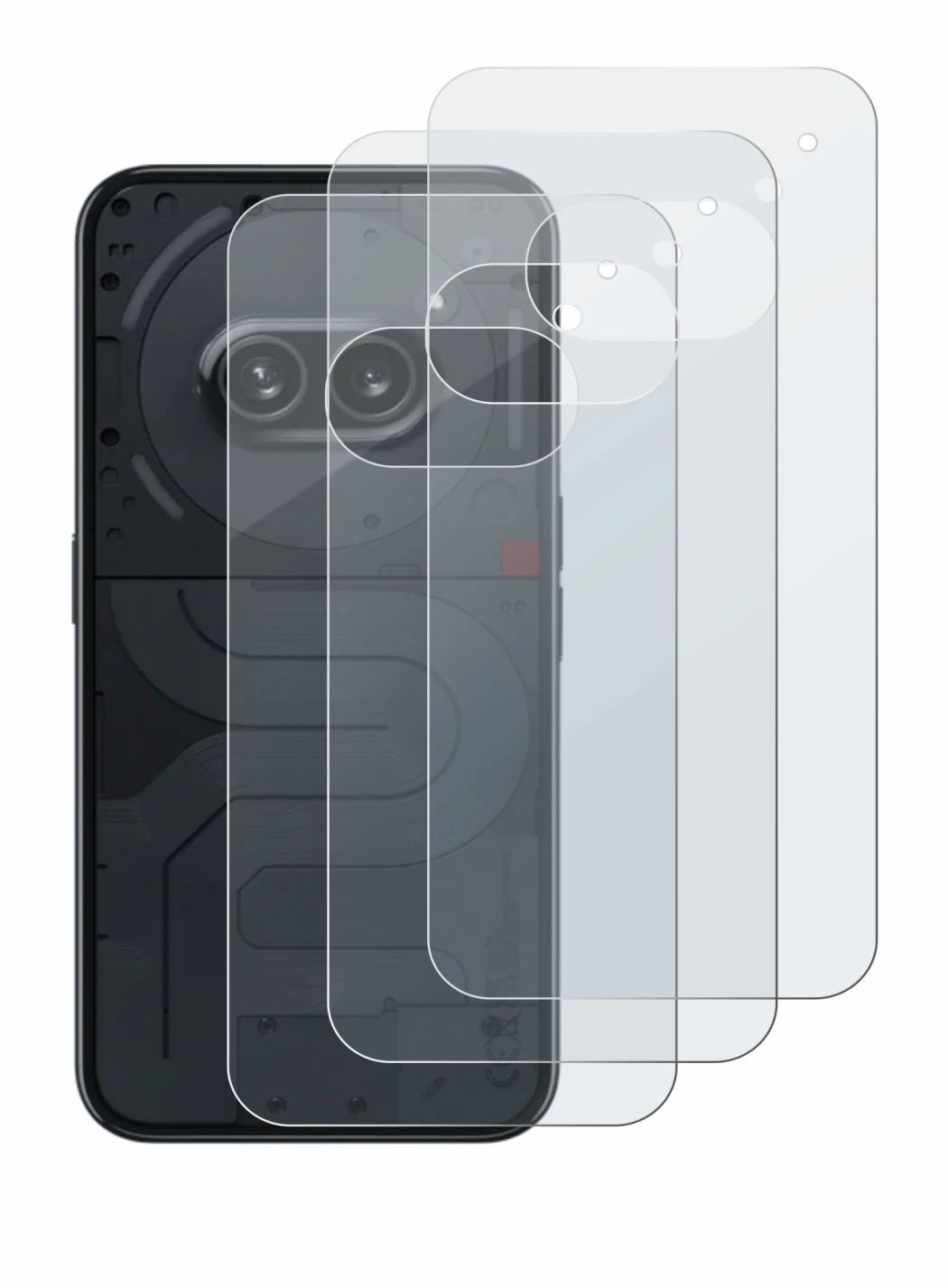 Image de l'appareil Nothing Phone (2a) (Arrière) avec une grande variété de protections d'écran.