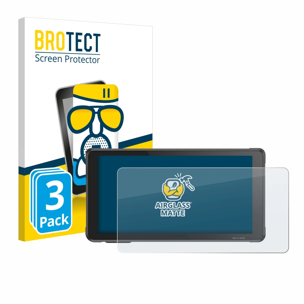 Face avant d’un emballage produit avec le logo de la marque BROTECT. À côté, l’appareil Interphone RideSync Sync55 est représe