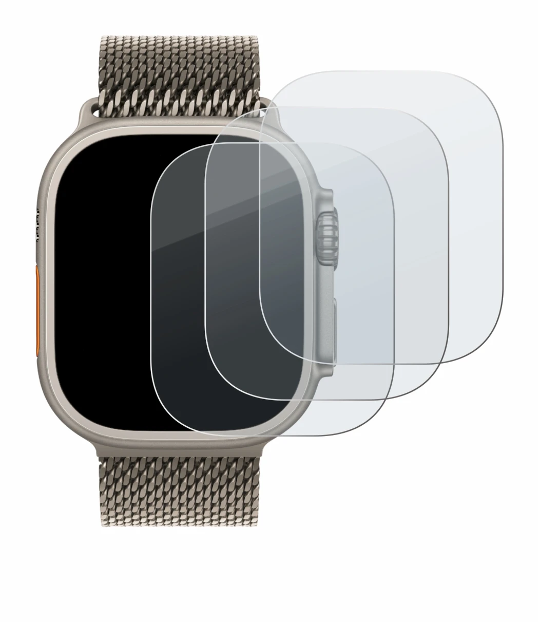 Image de l'appareil Apple Watch Ultra 3 avec une grande variété de protections d'écran.