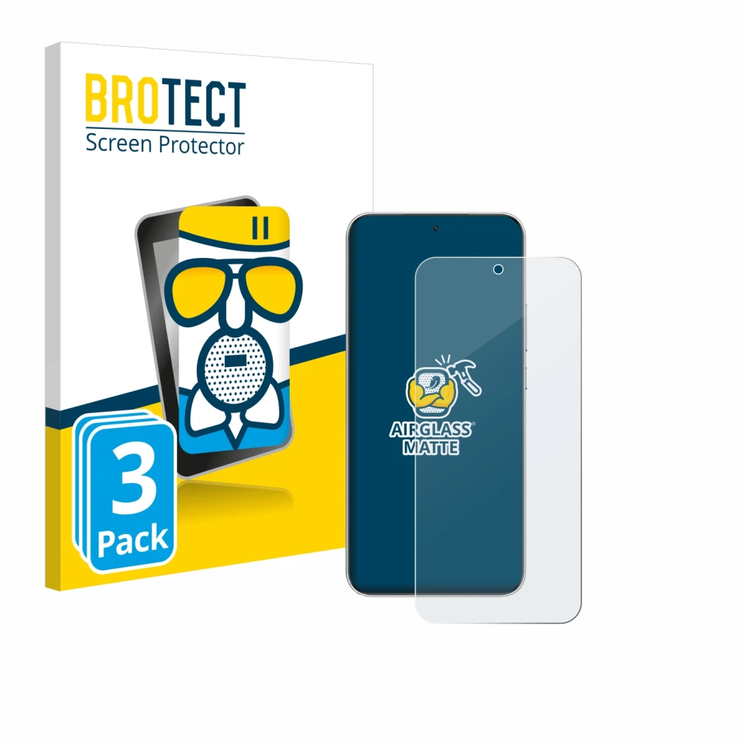 Face avant d’un emballage produit avec le logo de la marque BROTECT. À côté, l’appareil Honor Magic 7 est représenté avec la p