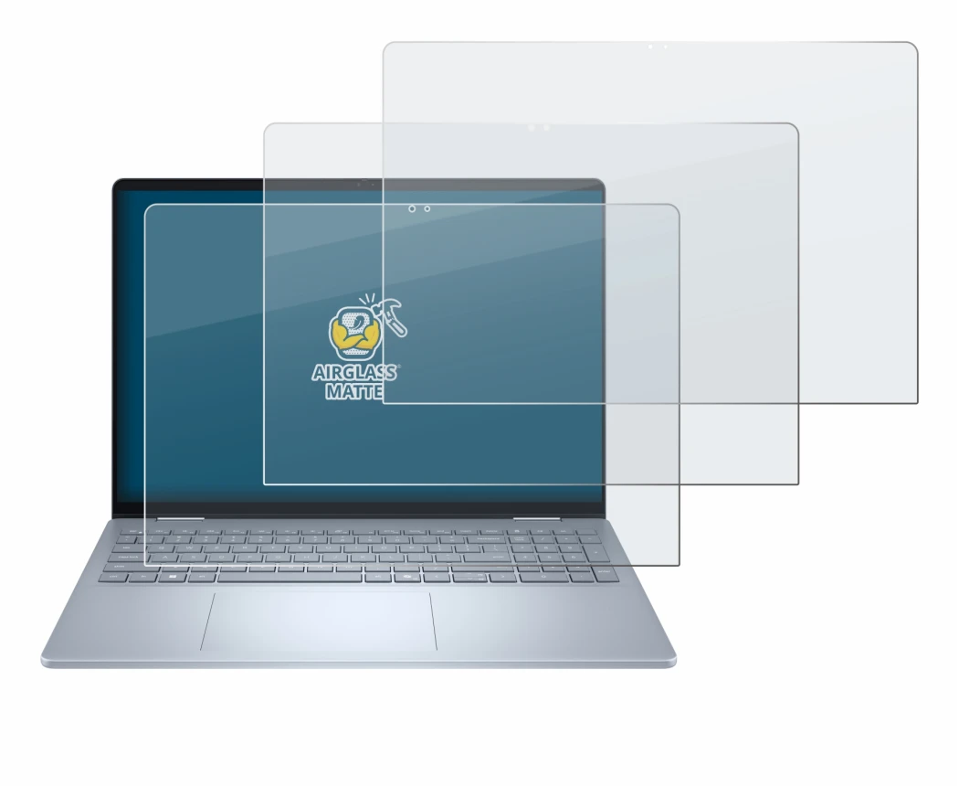 Image de l'appareil Dell 16 Plus-2-in-1 avec une grande variété de protections d'écran.