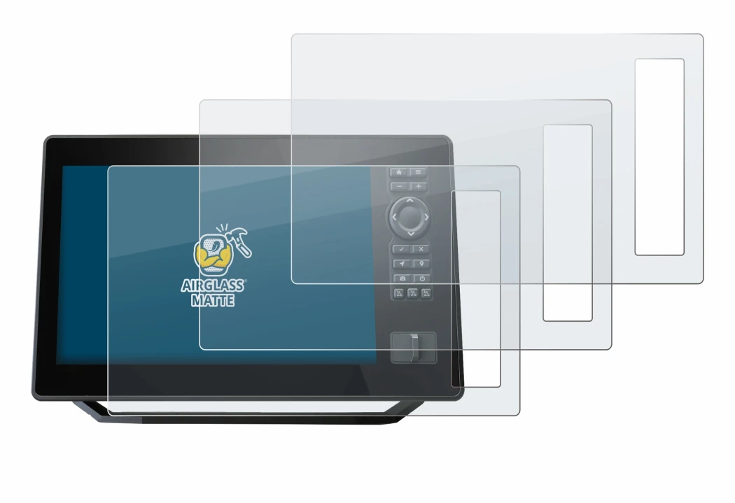 Image de l'appareil Humminbird Xplore 10 avec une grande variété de protections d'écran.