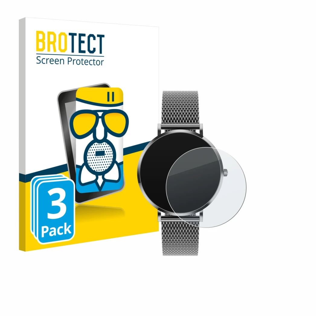 Face avant d’un emballage produit avec le logo de la marque BROTECT. À côté, l’appareil Pireware Amory 5 est représenté avec l
