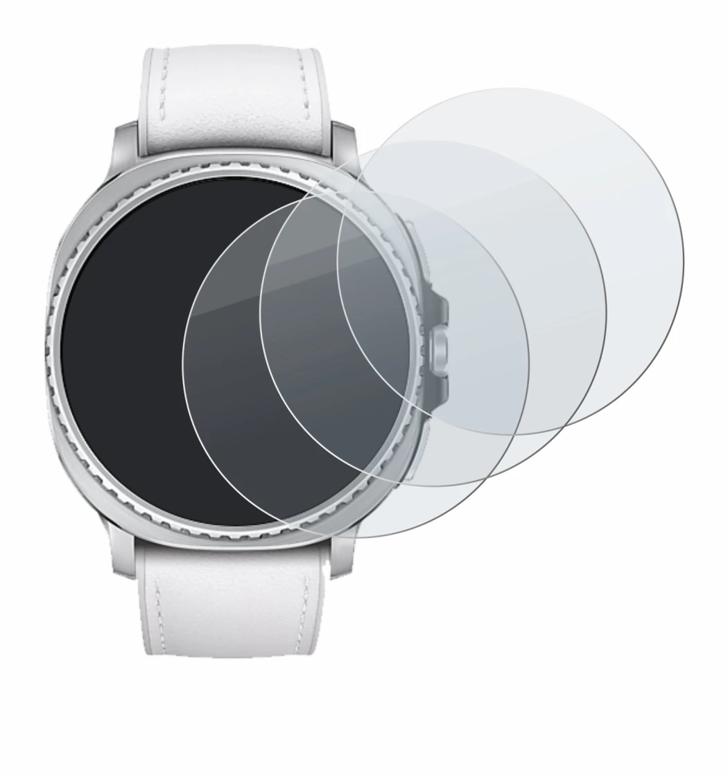 Image de l'appareil Samsung Galaxy Watch 8 Classic (46 mm) avec une grande variété de protections d'écran.
