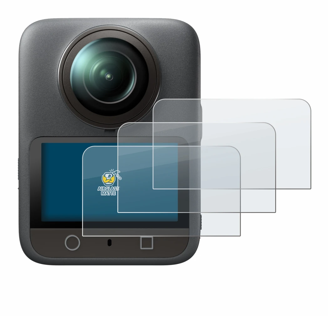 Image de l'appareil DJI Osmo 360 avec une grande variété de protections d'écran.