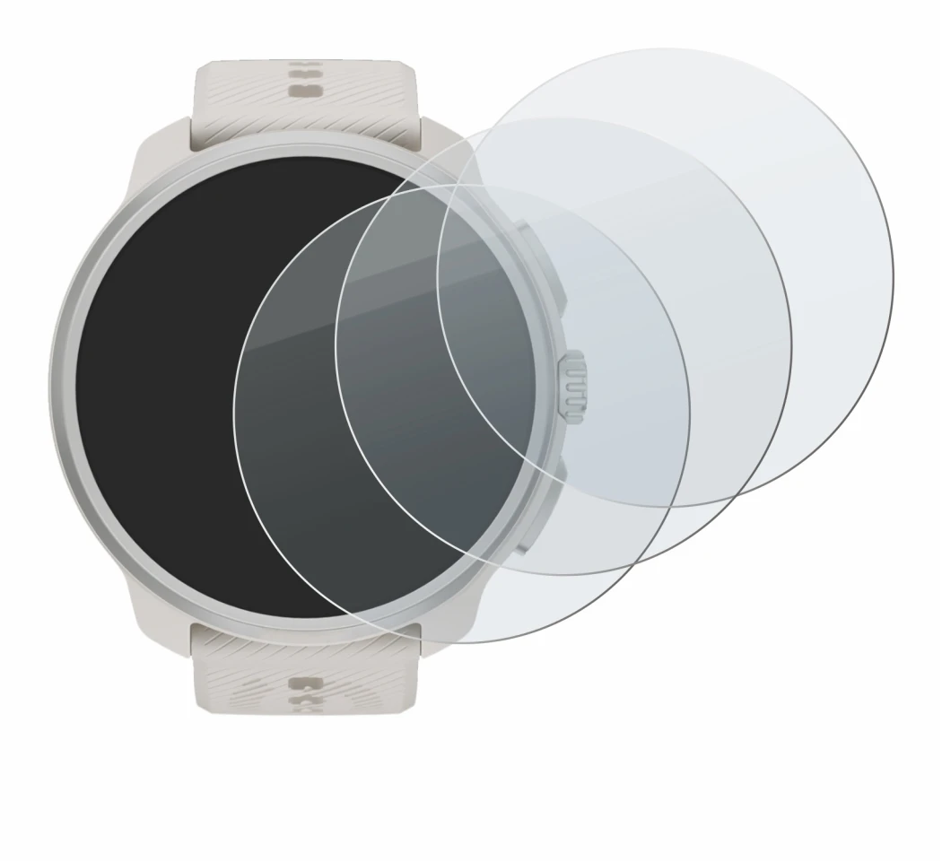 Image de l'appareil Suunto Race 2 avec une grande variété de protections d'écran.