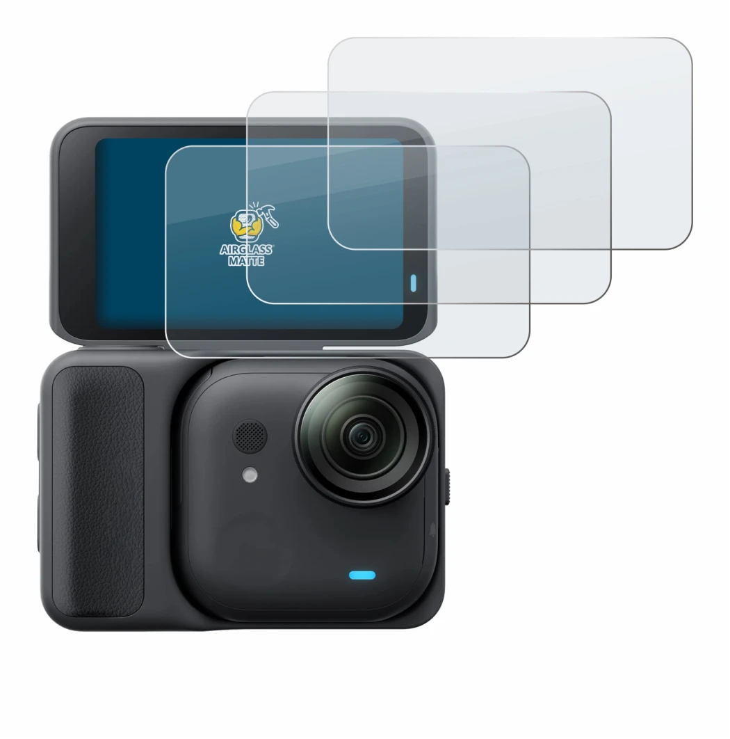 Image de l'appareil Insta360 Go Ultra avec une grande variété de protections d'écran.