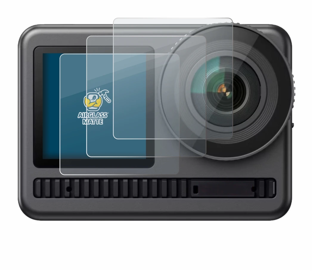 Image de l'appareil Akaso Brave 8 (Affichage avant) avec une grande variété de protections d'écran.