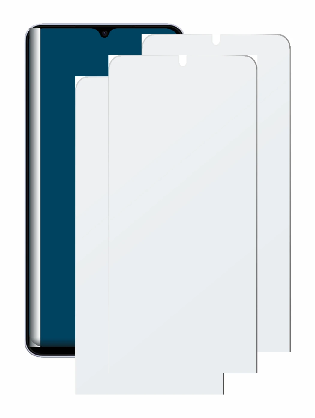 Image de l'appareil Samsung Galaxy A07 avec une grande variété de protections d'écran.