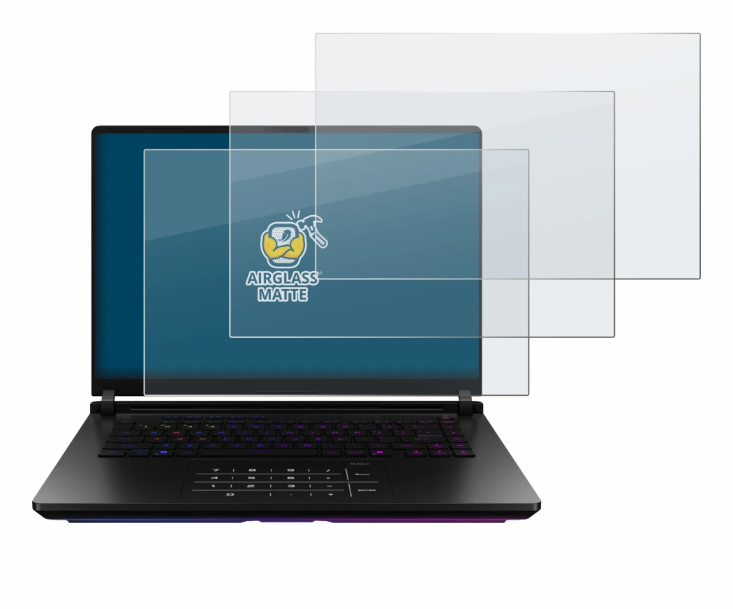 Image de l'appareil ASUS ROG Strix SCAR 18 2025 avec une grande variété de protections d'écran.