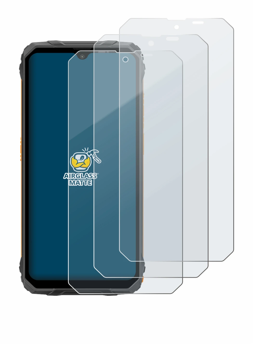 Image de l'appareil Blackview Fort 1 avec une grande variété de protections d'écran.