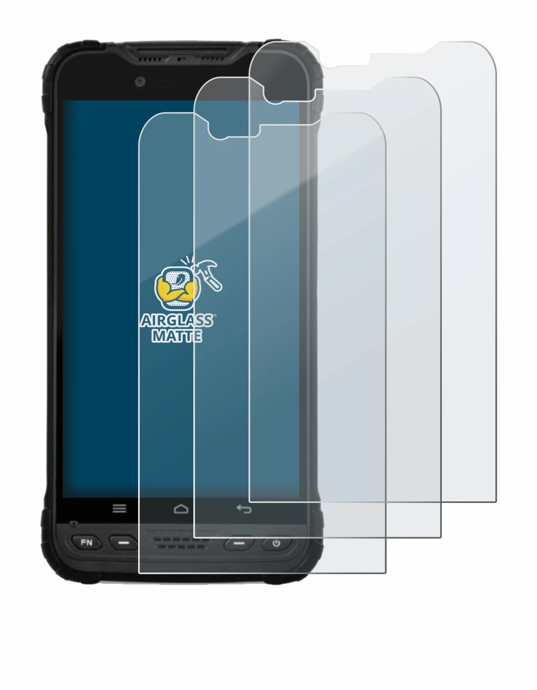 Image de l'appareil Zebra Xplore M60 avec une grande variété de protections d'écran.