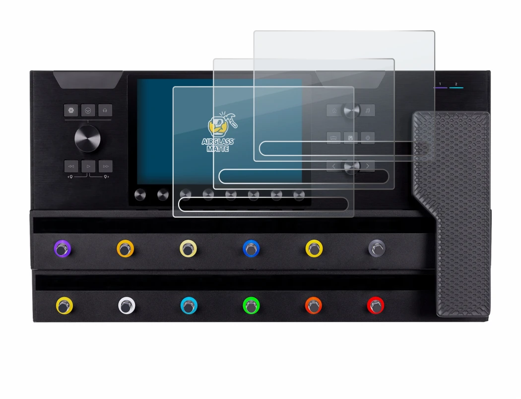 Image de l'appareil Line 6 Helix Stadium XL avec une grande variété de protections d'écran.