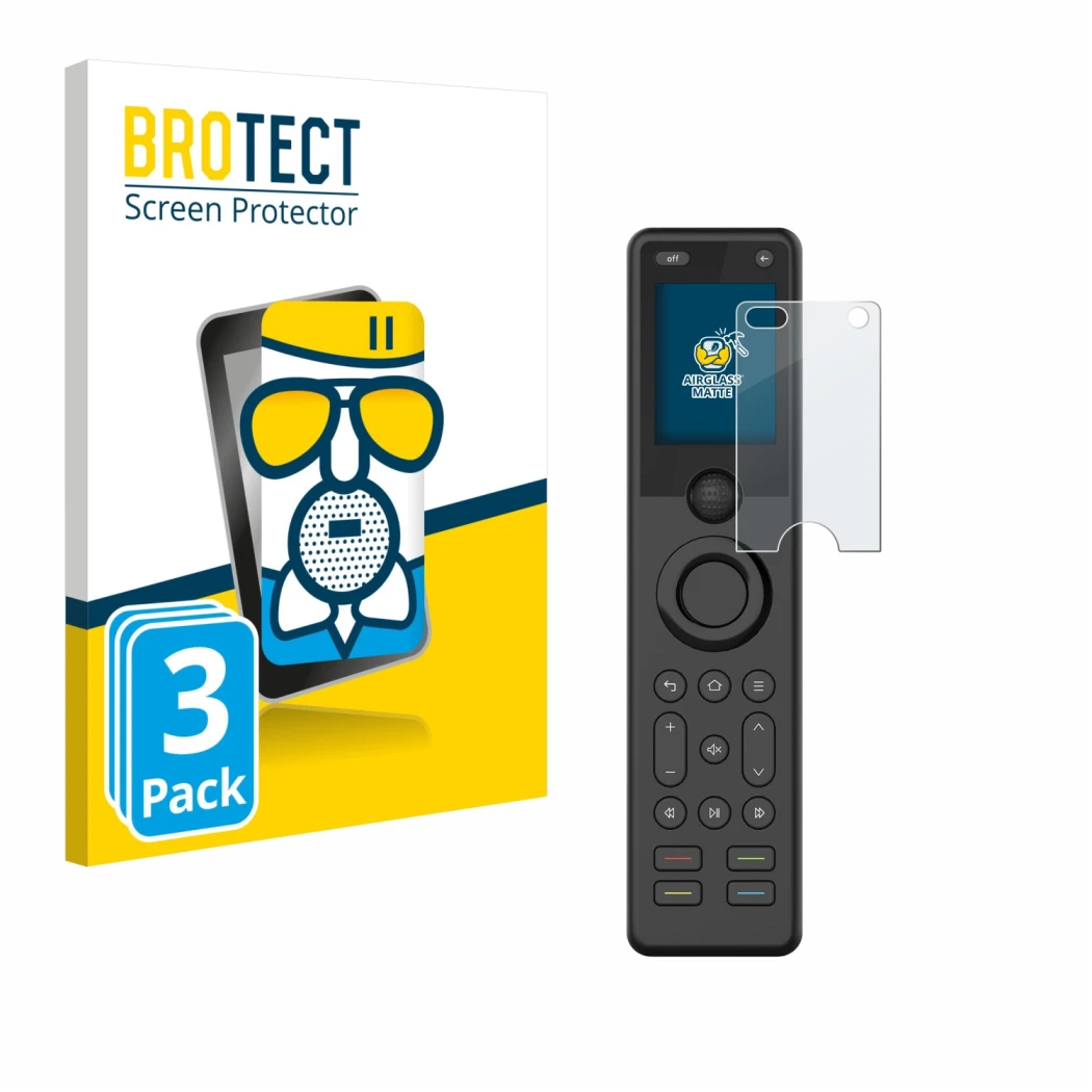 Face avant d’un emballage produit avec le logo de la marque BROTECT. À côté, l’appareil Sofabaton X1S est représenté avec la p