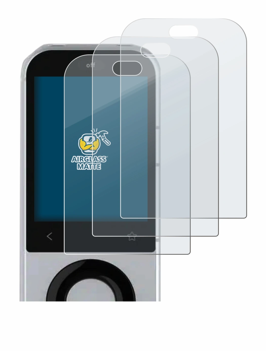 Image de l'appareil Sofabaton X2 avec une grande variété de protections d'écran.