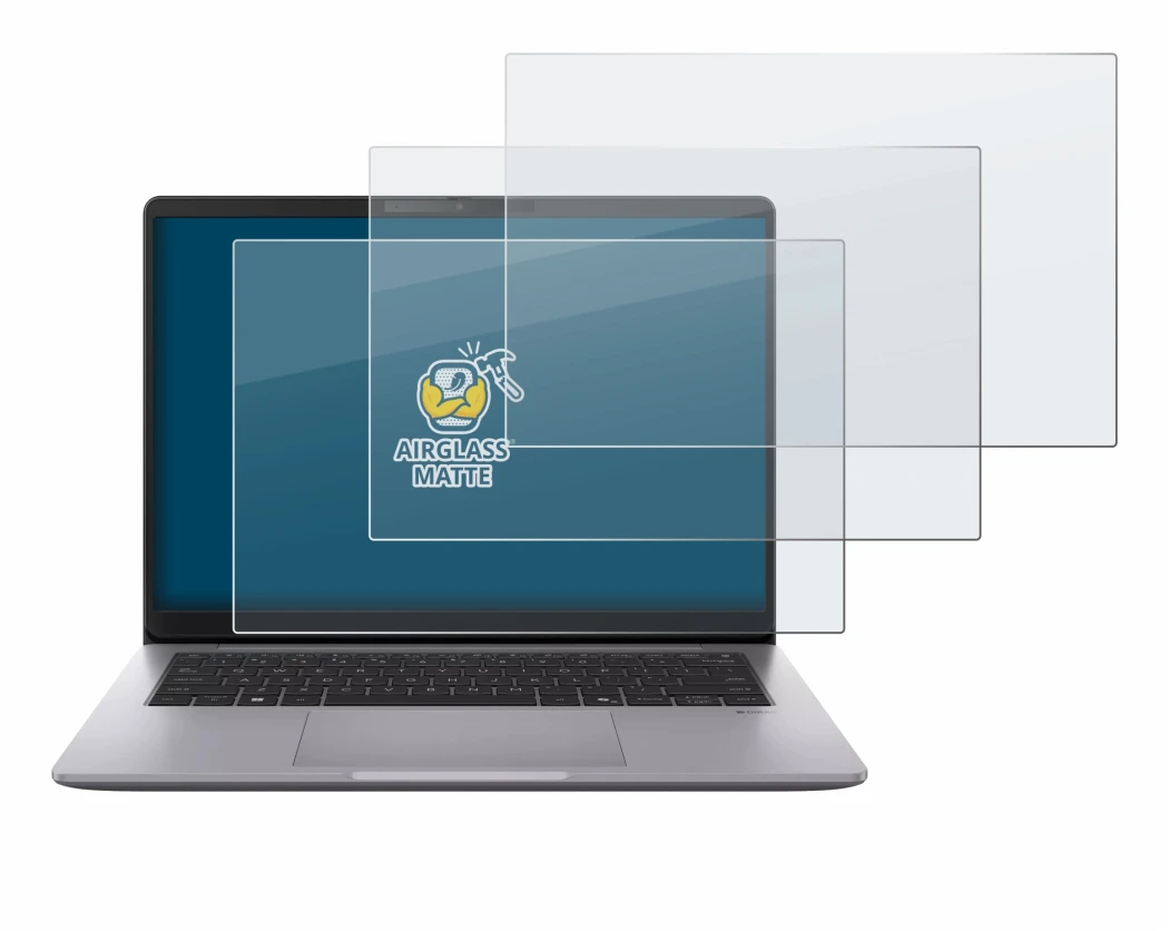 Image de l'appareil ASUS ExpertBook P3 G2 avec une grande variété de protections d'écran.