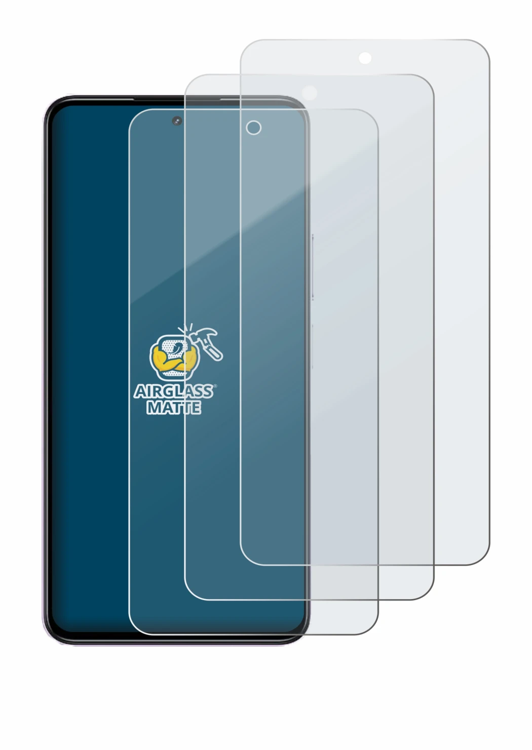 Image de l'appareil realme P4x 5G avec une grande variété de protections d'écran.