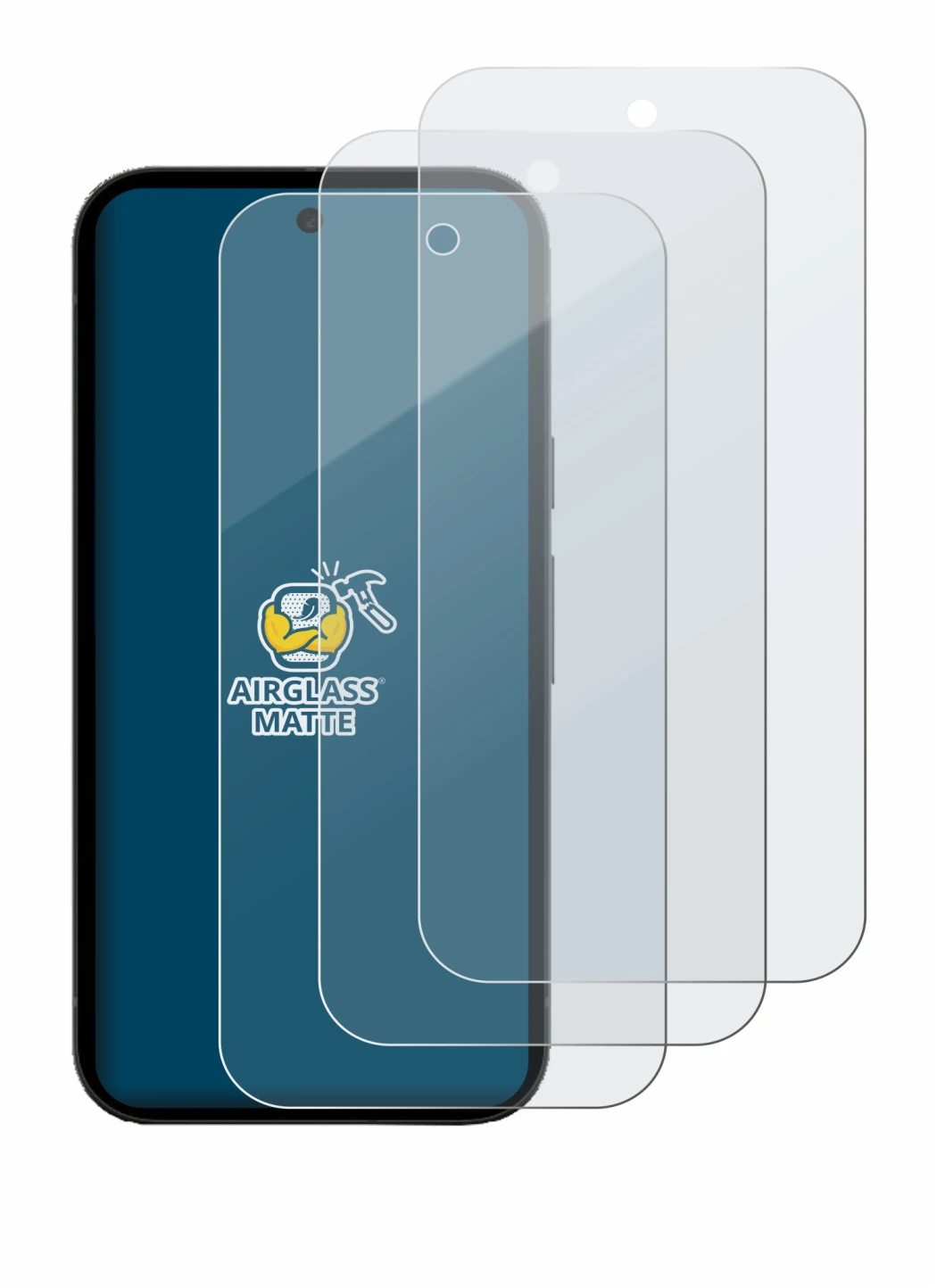 Image de l'appareil Google Pixel 10a avec une grande variété de protections d'écran.