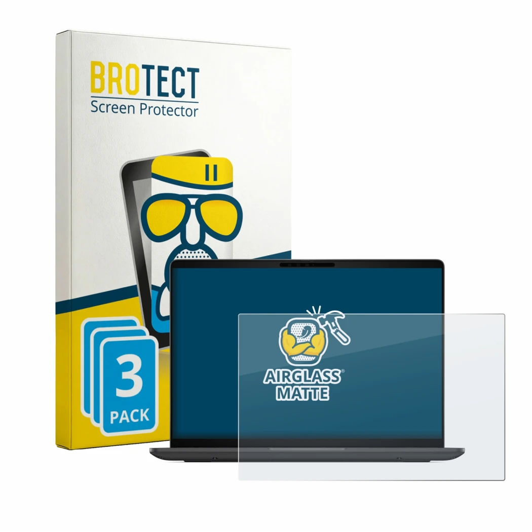 Face avant d’un emballage produit avec le logo de la marque BROTECT. À côté, l’appareil Dell Pro 5 Series 14 P514260 est repré