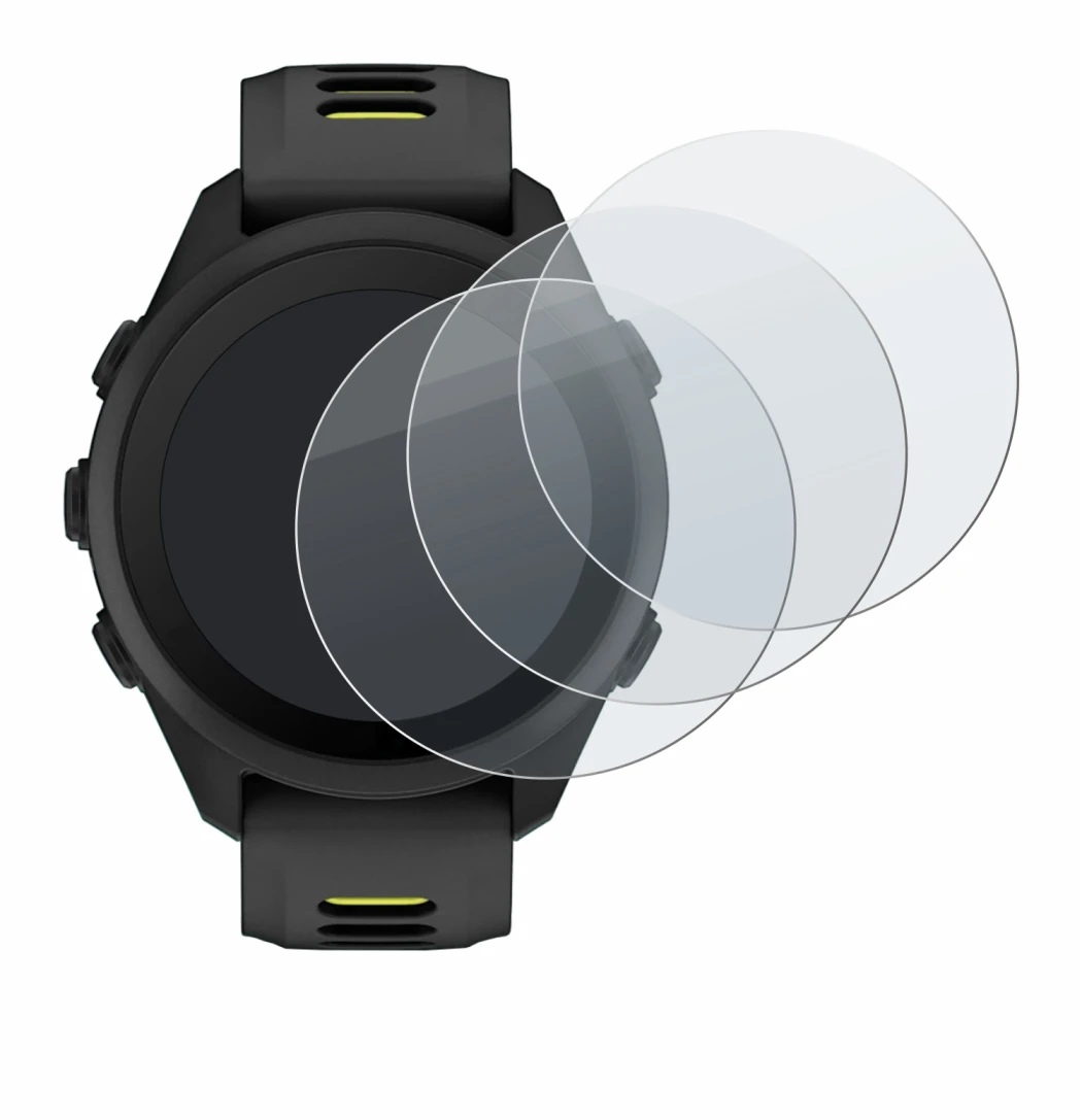 Image de l'appareil Garmin Forerunner 170 avec une grande variété de protections d'écran.