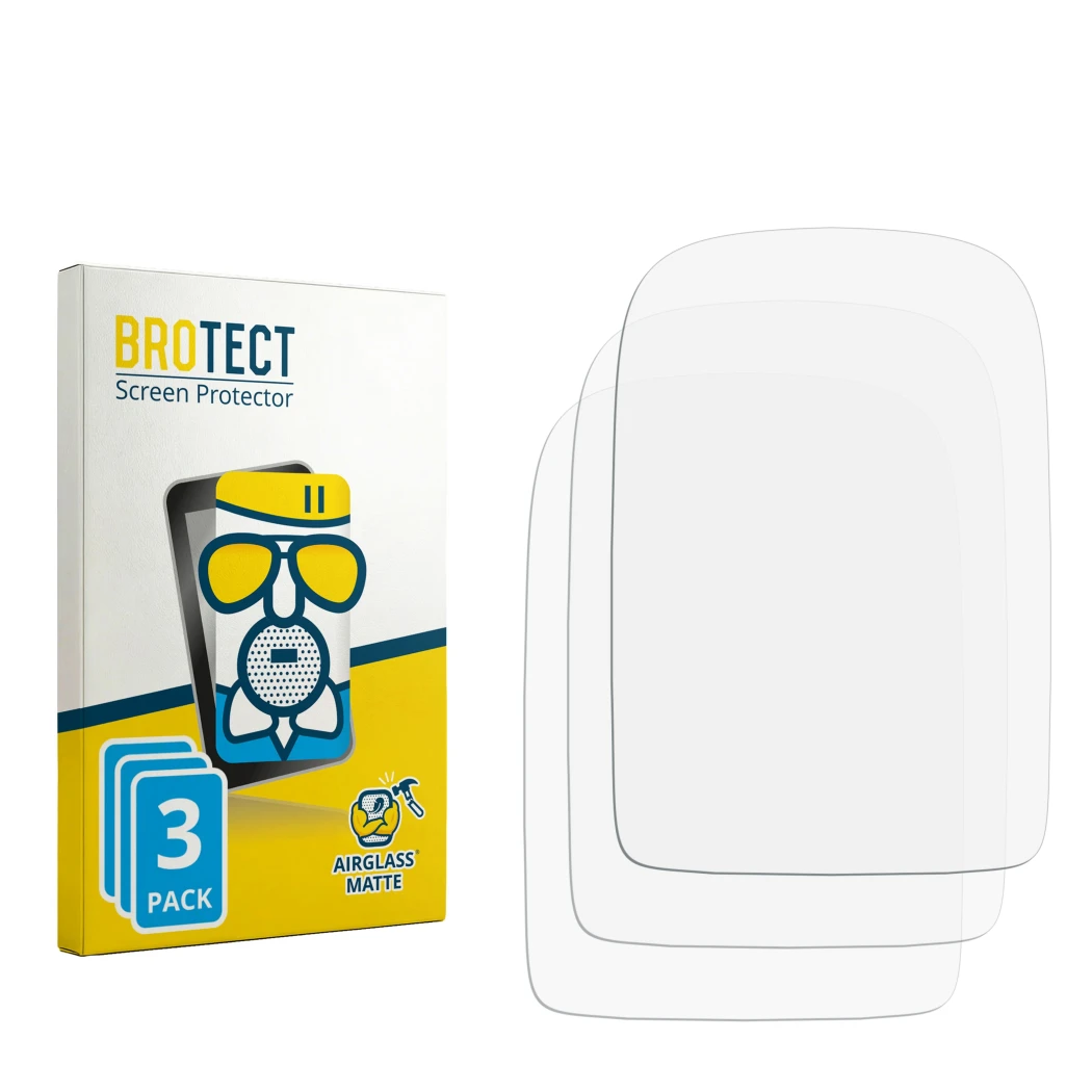 Face avant d’un emballage produit avec le logo de la marque BROTECT. À côté se trouve la protection d’écran correspondante.