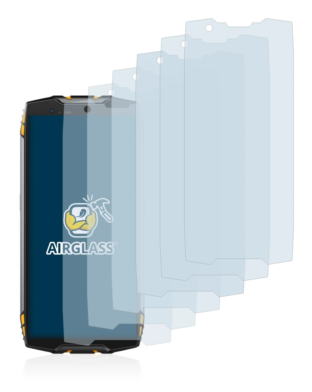 Image de l'appareil Blackview BV6800 Pro avec une grande variété de protections d'écran.