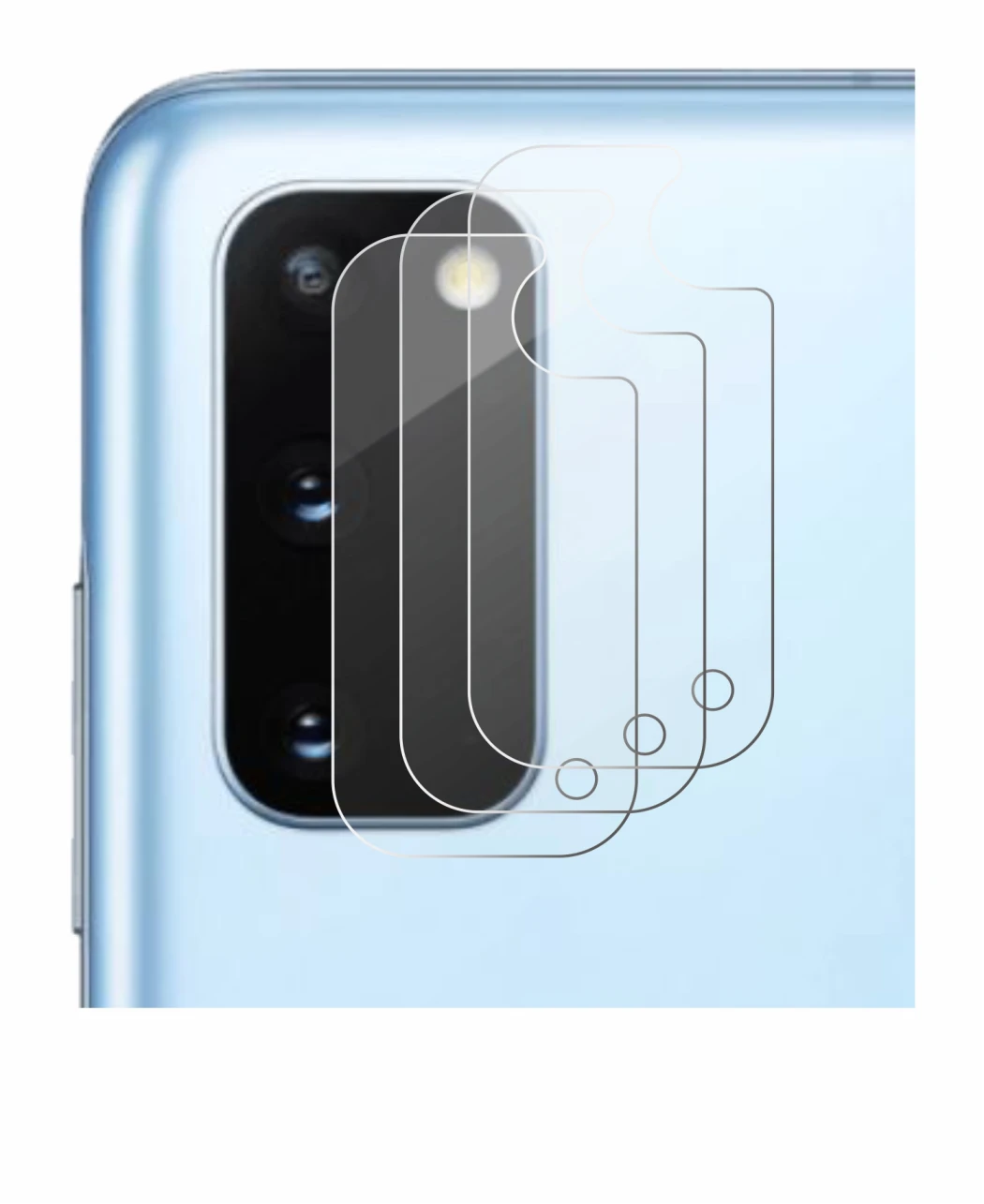Image de l'appareil Samsung Galaxy S20 (Caméra UNIQUEMENT) avec une grande variété de protections d'écran.
