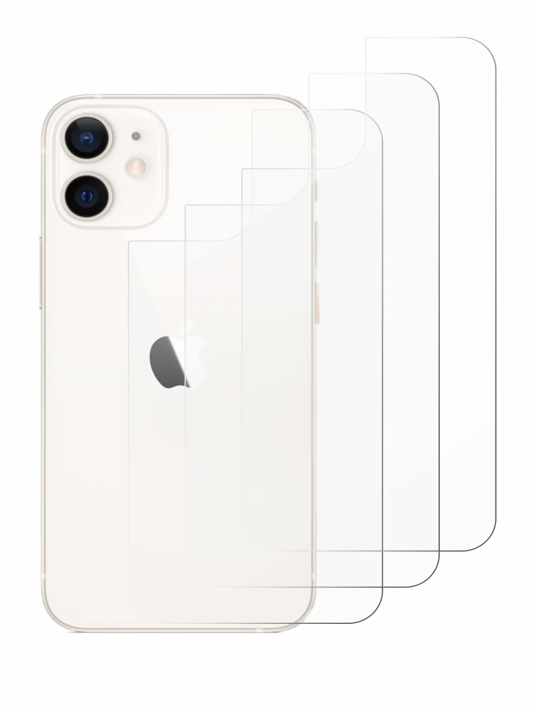 Image de l'appareil Apple iPhone 12 mini (Arrière) avec une grande variété de protections d'écran.