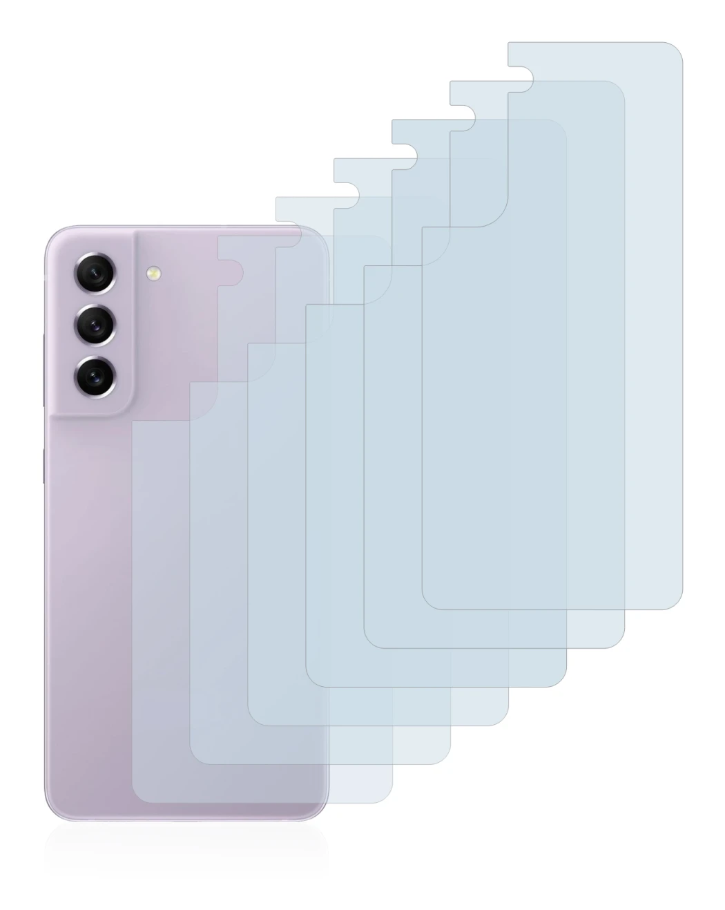 Image de l'appareil Samsung Galaxy S21 FE 5G (Arrière) avec une grande variété de protections d'écran.