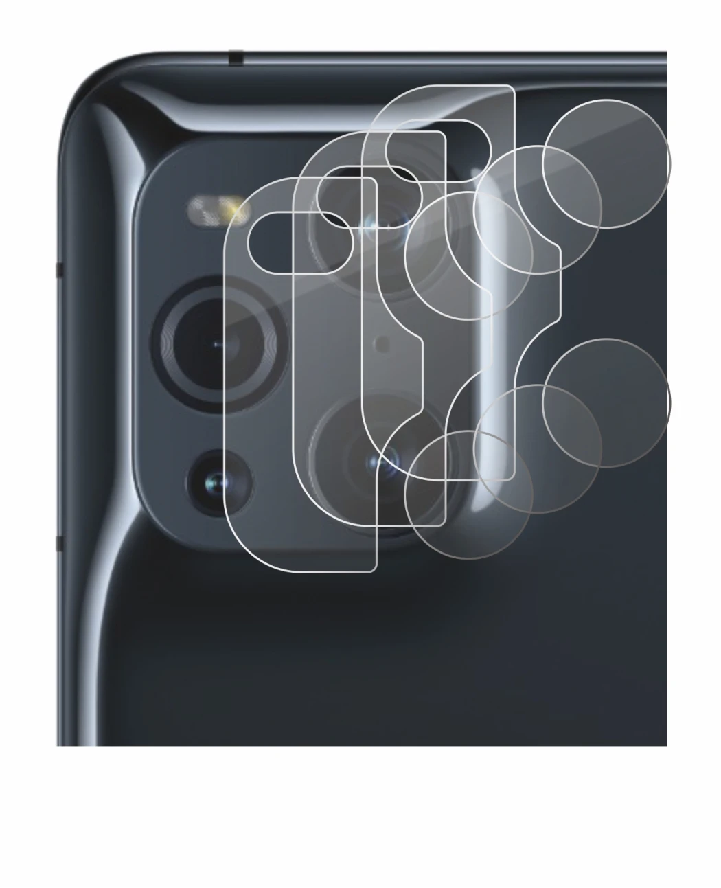 Image de l'appareil Oppo Find X3 Pro (Caméra UNIQUEMENT) avec une grande variété de protections d'écran.