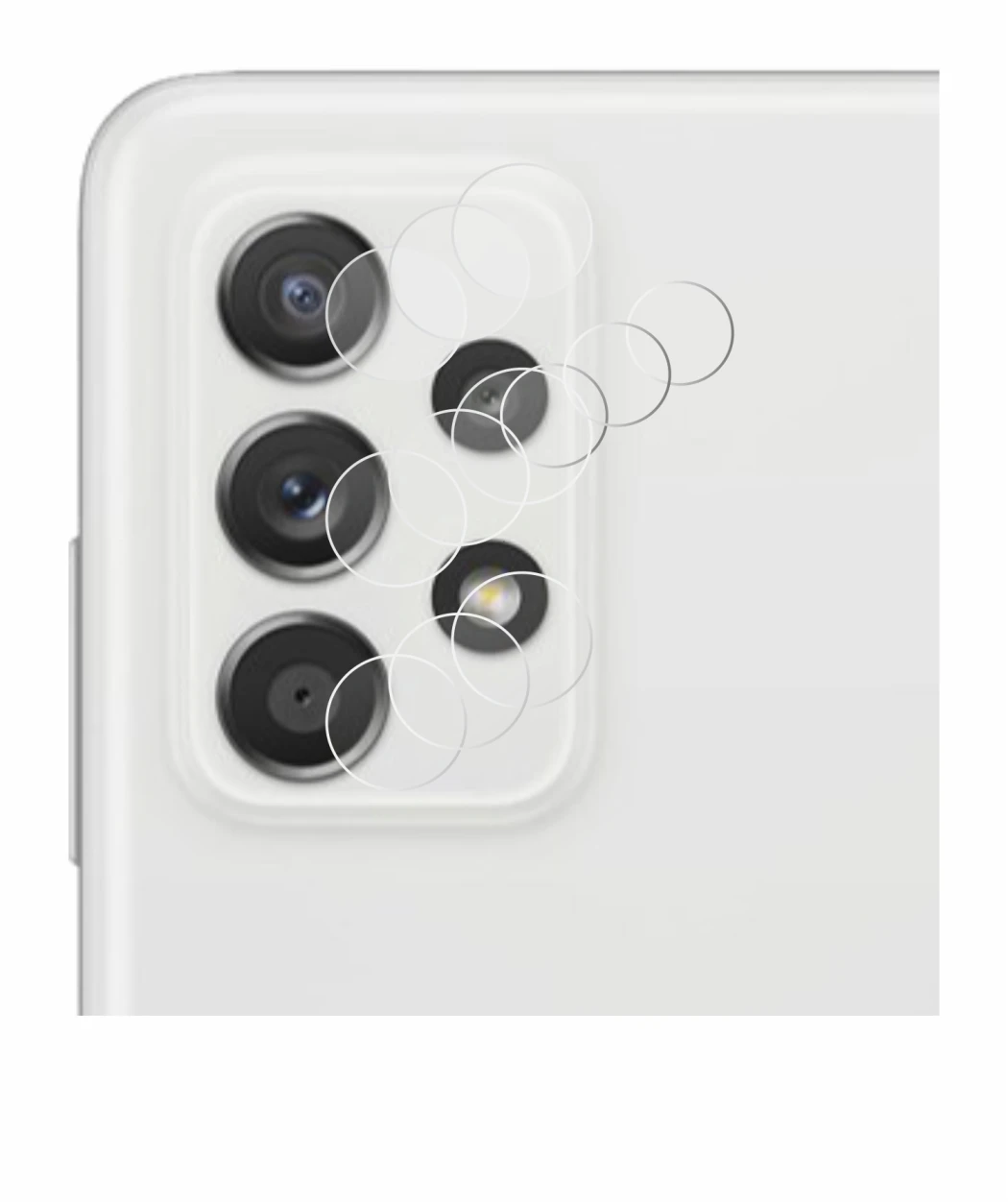 Image de l'appareil Samsung Galaxy A52s 5G (Caméra UNIQUEMENT) avec une grande variété de protections d'écran.