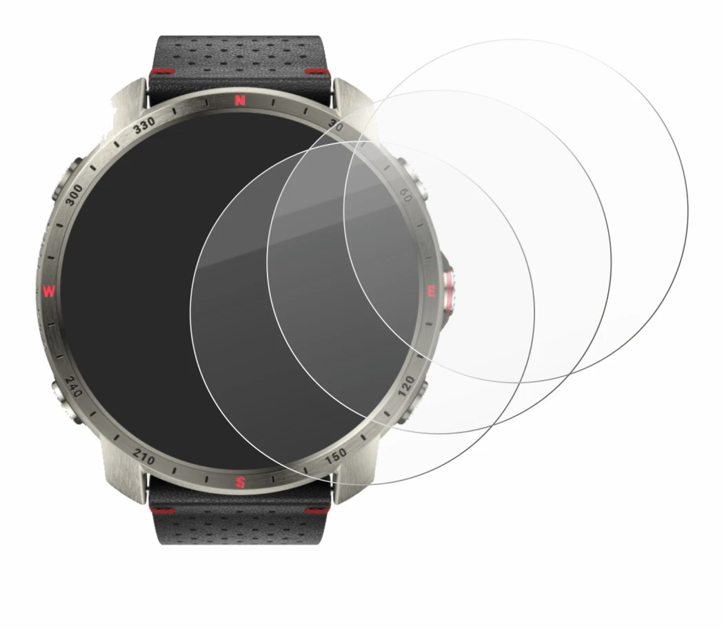 Image de l'appareil Polar Grit X Pro Titan avec une grande variété de protections d'écran.