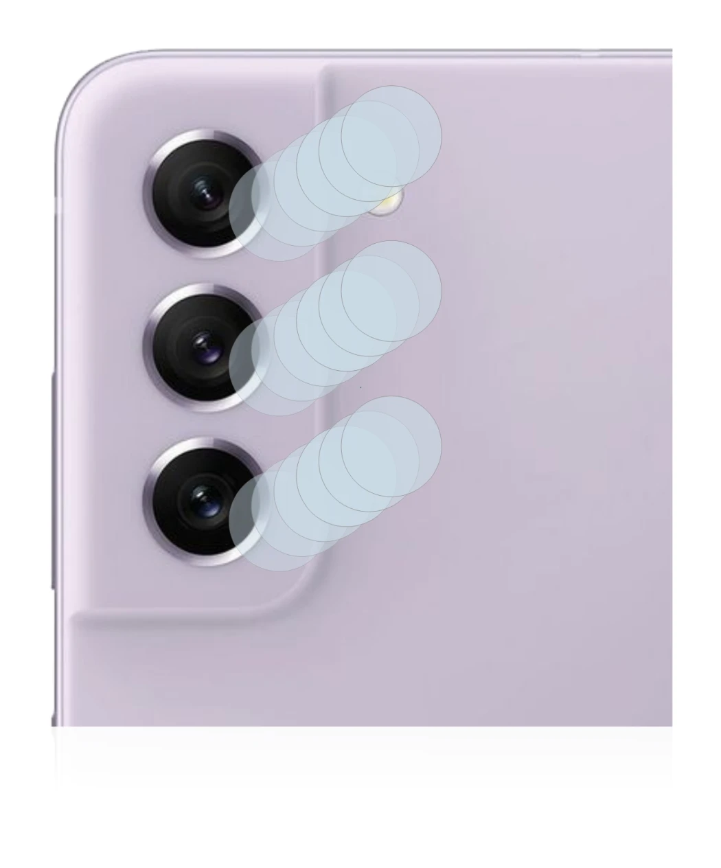 Image de l'appareil Samsung Galaxy S21 FE 5G (Caméra UNIQUEMENT) avec une grande variété de protections d'écran.