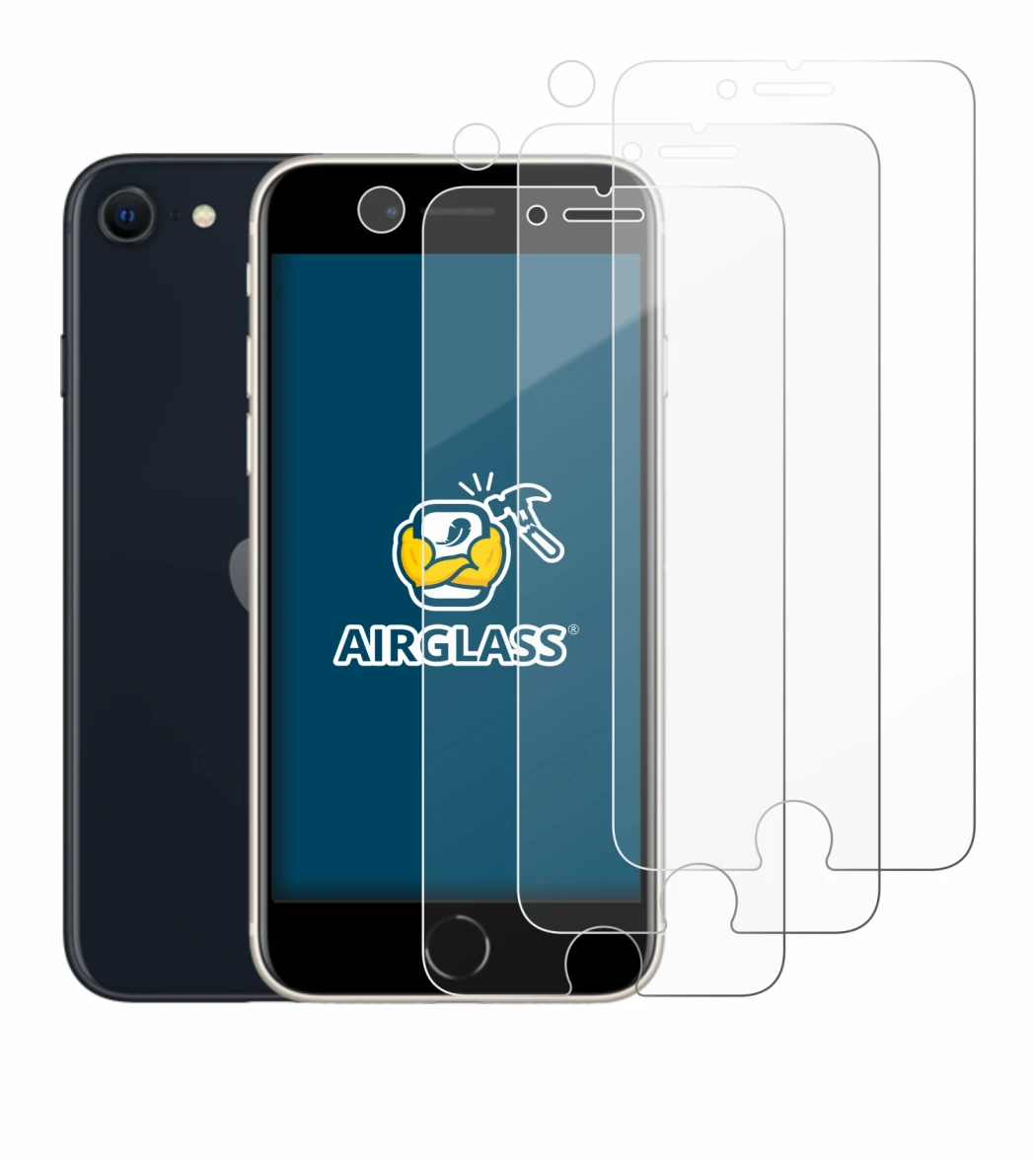 Image de l'appareil Apple iPhone SE 3 2022 (Avant+Caméra) avec une grande variété de protections d'écran.