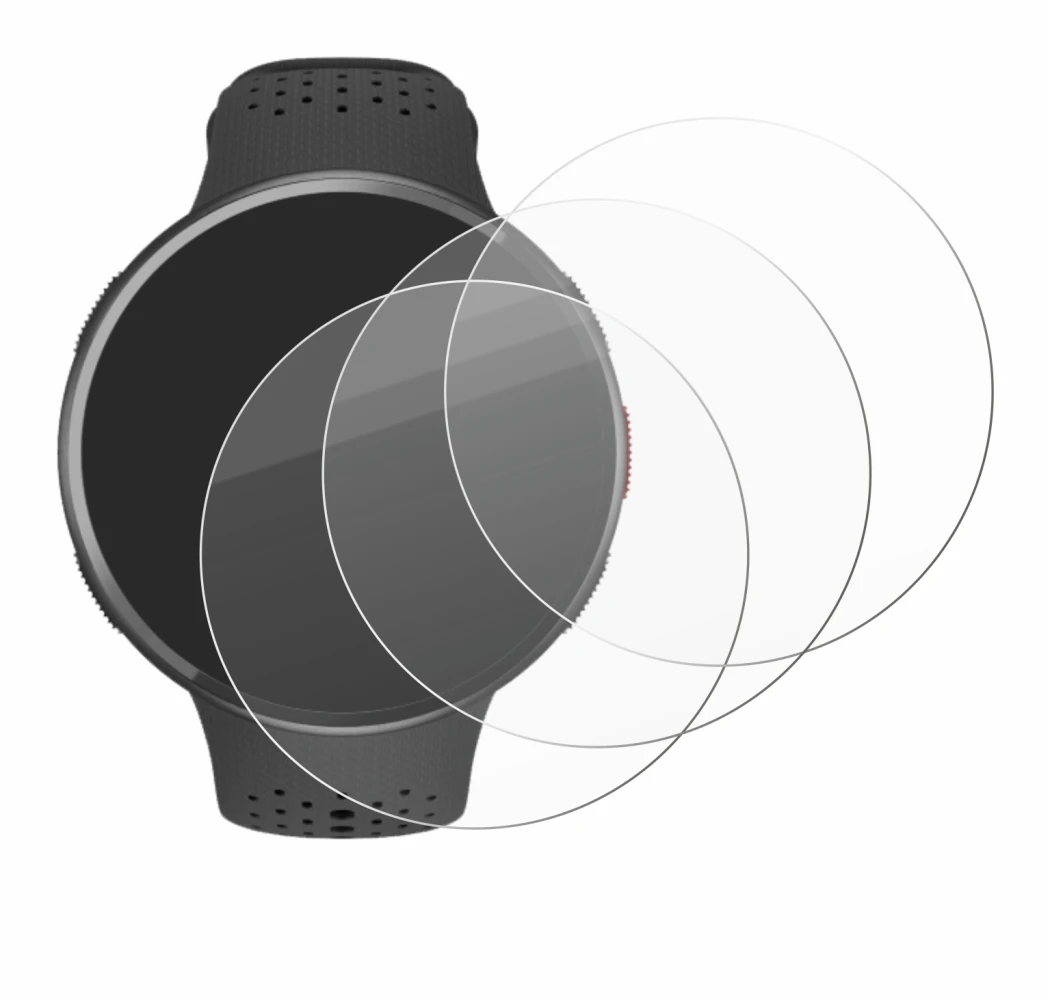 Image de l'appareil Polar Pacer Pro avec une grande variété de protections d'écran.
