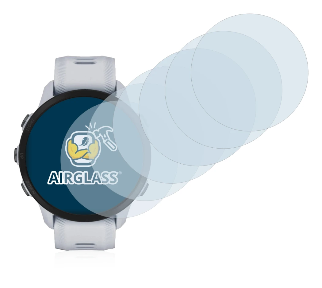 Image de l'appareil Garmin Forerunner 955 Solar avec une grande variété de protections d'écran.