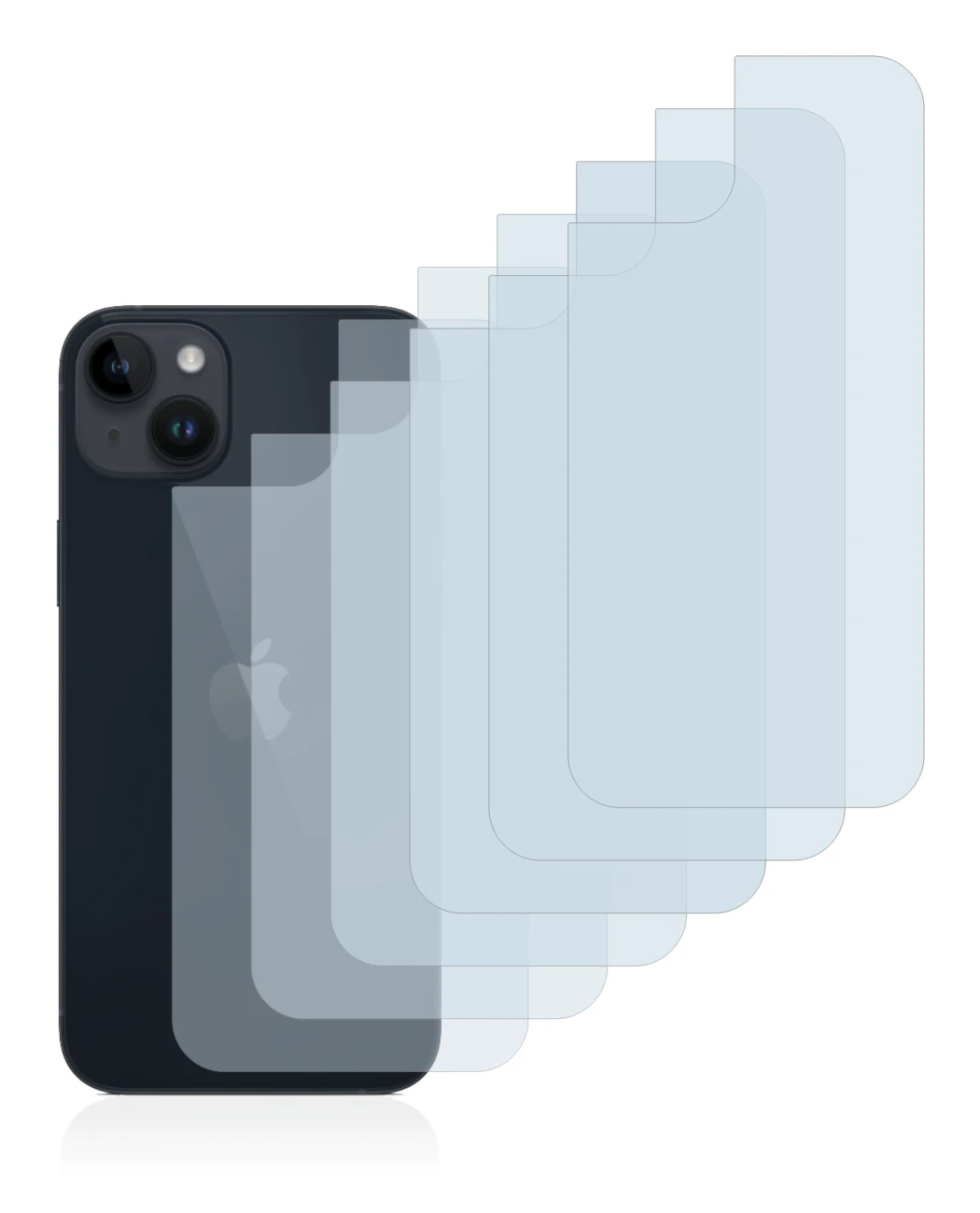 Image de l'appareil Apple iPhone 14 Plus (Arrière) avec une grande variété de protections d'écran.