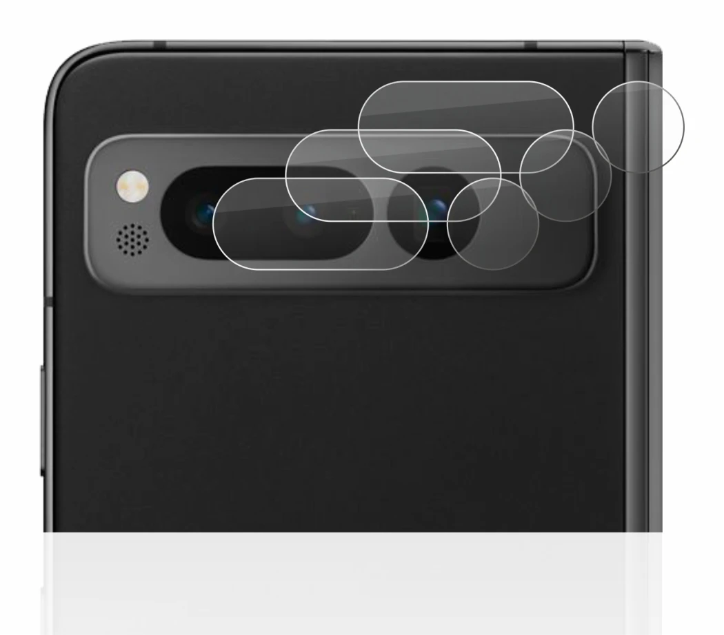 Image de l'appareil Google Pixel Fold (Caméra UNIQUEMENT) avec une grande variété de protections d'écran.