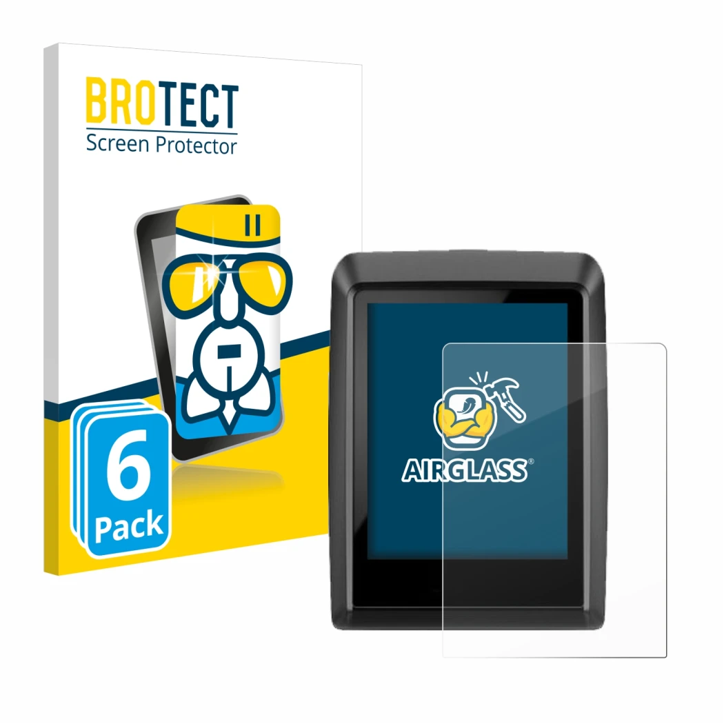 Face avant d’un emballage produit avec le logo de la marque BROTECT. À côté, l’appareil Bosch Kiox 500 est représenté avec la 