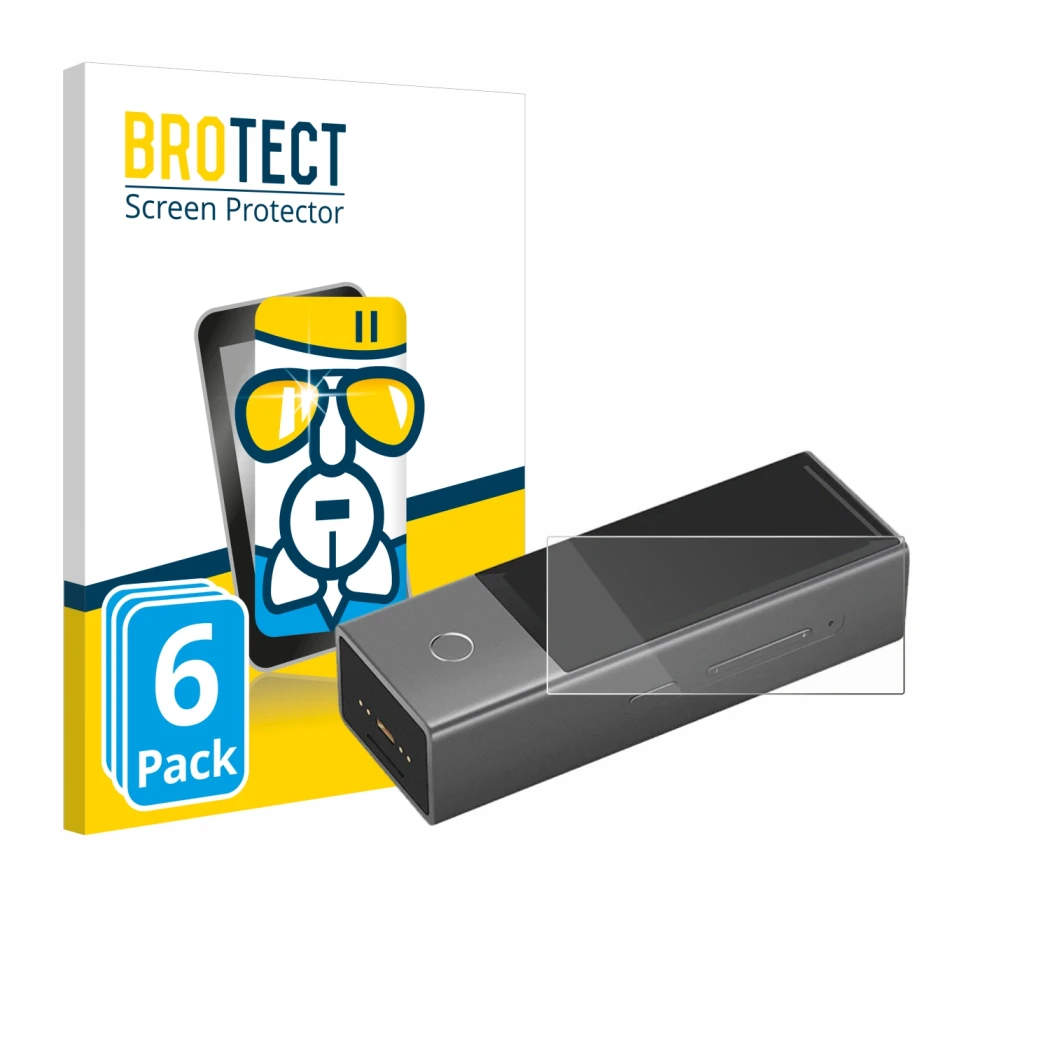 Face avant d’un emballage produit avec le logo de la marque BROTECT. À côté, l’appareil Timekettle X1 est représenté avec la p