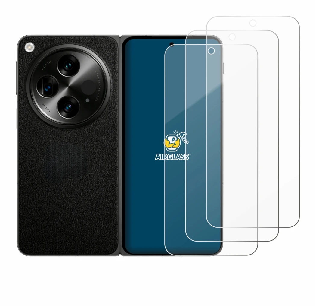 Image de l'appareil OnePlus Open (case-friendly) avec une grande variété de protections d'écran.